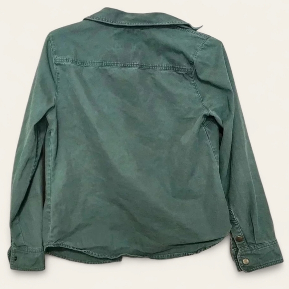 Forever 21 Army Green Denim Shirt Jacket | Women’s Small Utility Shacket - Picture 4 of 6